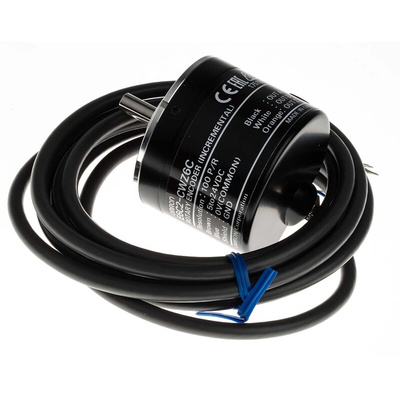 Omron E6C2 Series Incremental Incremental Encoder, 100 ppr, NPN Open Collector Signal, Solid Type, 6mm Shaft
