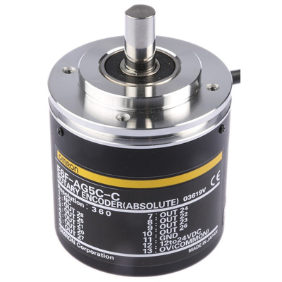 Omron E6F Series Absolute Absolute Encoder, 360 ppr, NPN Open Collector Signal, Solid Type, 10mm Shaft