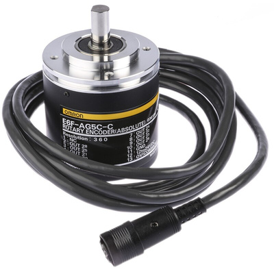 Omron E6F Series Absolute Absolute Encoder, 360 ppr, NPN Open Collector Signal, Solid Type, 10mm Shaft