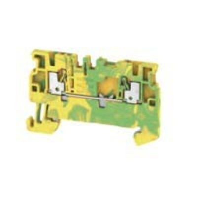 Weidmuller A Series Green/Yellow DIN Rail Terminal Block, 1.5mm², Single-Level, Push In Termination