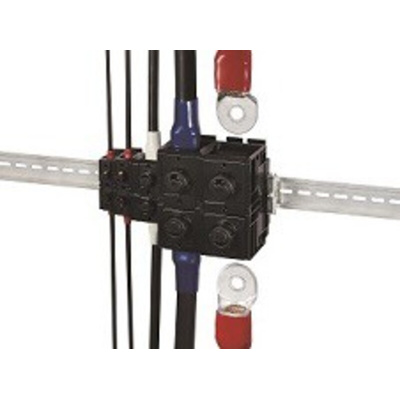 Hirose EF2 Series Black Non-Fused DIN Rail Terminal, 5.5mm², Single-Level, Spring Clamp Termination