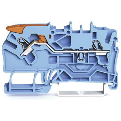 Wago TOPJOB S, 2102 Series Blue Feed Through Terminal Block, 2.5mm², Single-Level, Push-In Cage Clamp Termination,