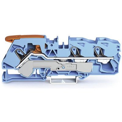 Wago TOPJOB S, 2116 Series Blue Feed Through Terminal Block, 16mm², Single-Level, Push-In Cage Clamp Termination, ATEX,