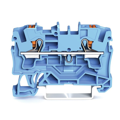 Wago TOPJOB S, 2204 Series Blue Feed Through Terminal Block, 4mm², Single-Level, Push-In Cage Clamp Termination, ATEX,
