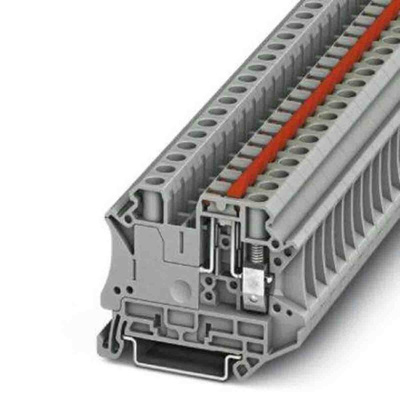 Phoenix Contact UT Series Grey Knife Disconnect Terminal Block, Screw Termination