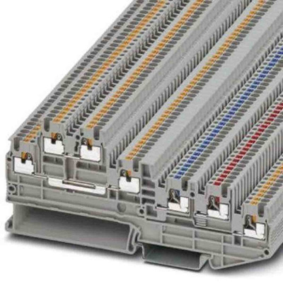 Phoenix Contact PTIO 1,5 Series Grey Non-Fused DIN Rail Terminal, 0.14 → 1.5mm², Push In Termination