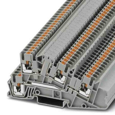 Phoenix Contact PTI 2,5 Series Grey Non-Fused DIN Rail Terminal, 0.14 → 4mm², Push In Termination