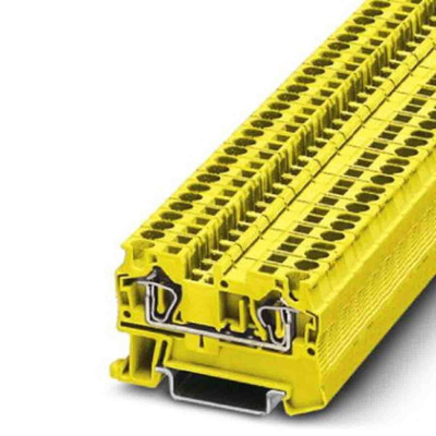 Phoenix Contact ST 4 Series Yellow Feed Through Terminal Block, 0.08 → 6mm², Spring Clamp Termination, ATEX,