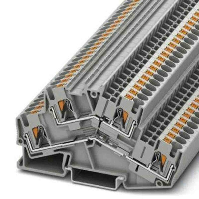 Phoenix Contact PTTBS Series Grey Double Level Terminal Block, Push In Termination
