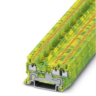 Phoenix Contact PT 1 Series Green, Yellow Component Terminal Block, 1.5mm², Push In Termination
