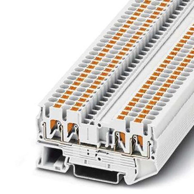 Phoenix Contact PT 2 Series White Component Terminal Block, 4mm², Push In Termination, ATEX, IECEx