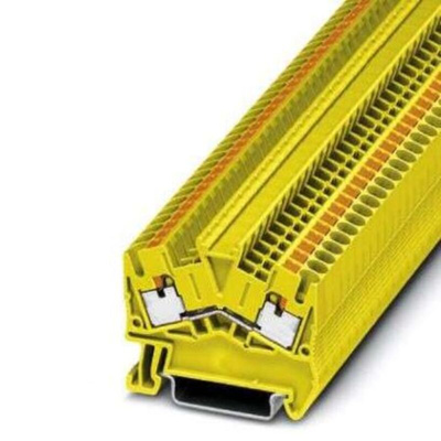 Phoenix Contact PTS 2.5 YE Series Yellow Feed Through Terminal Block, 0.14 → 4mm², Push In Termination, ATEX,