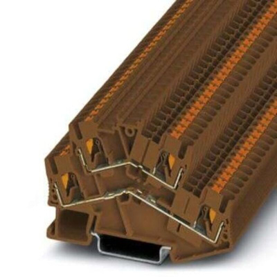 Phoenix Contact PTTBS 2.5 BN Series Brown Double Level Terminal Block, 0.14 → 4mm², Push In Termination, ATEX,