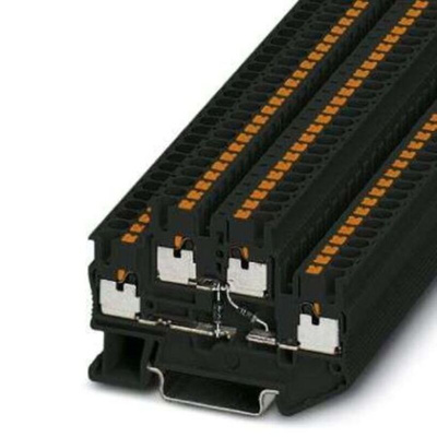 Phoenix Contact PTTB 2.5-2DIO/O-UL/O-UR BK Series Black Knife Disconnect Terminal Block, 0.14 → 4mm², Push In