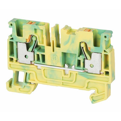 Rockwell Automation 1492-P Series Green/Yellow Feed Through Terminal Block