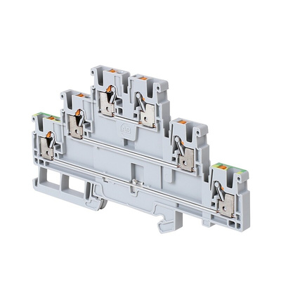 Rockwell Automation 1492-P Series Grey DIN Rail Terminal Block