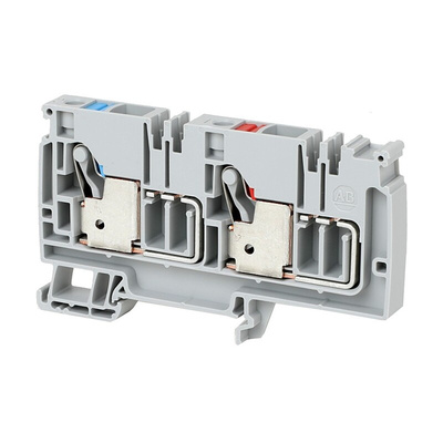 Rockwell Automation 1492-P Series Grey DIN Rail Terminal Block, 10mm², Push In Termination, ATEX