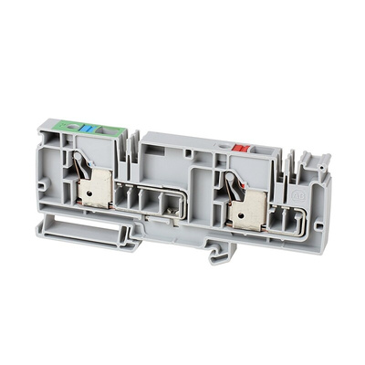 Rockwell Automation 1492-P Series Grey DIN Rail Terminal Block, 10mm², Push In Termination, ATEX