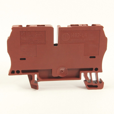 Rockwell Automation 1492 Series Brown DIN Rail Terminal Block, 4mm², Spring Clamp Termination, ATEX, IECEx