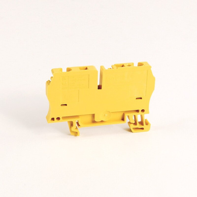 Rockwell Automation 1492 Series Yellow DIN Rail Terminal Block, 4mm², Spring Clamp Termination, ATEX, IECEx