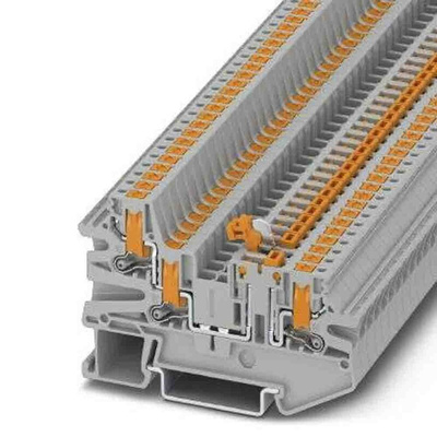 Phoenix Contact PTV Series Grey Knife Disconnect Terminal Block, Push In Termination