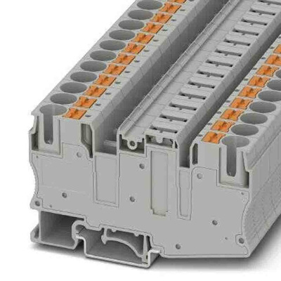 Phoenix Contact PT-10 Series Grey Disconnect Terminal Block, Push In Termination