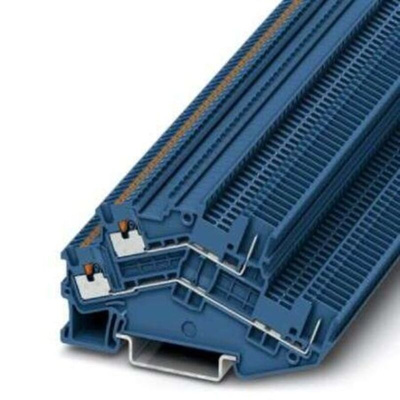 Phoenix Contact PTTBS 1.5/S/2P BU Series Blue Double Level Terminal Block, 0.14 → 1.5mm², Push In Termination