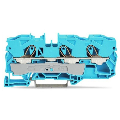 Wago TOPJOB S, 2010 Series Blue Feed Through Terminal Block, 10mm², Single-Level, Push-In Cage Clamp Termination, ATEX,