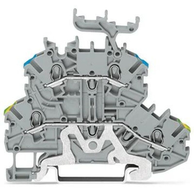 Wago TOPJOB S, 2000 Series Grey Feed Through Terminal Block, 1mm², Double-Level, Push-In Cage Clamp Termination, ATEX,