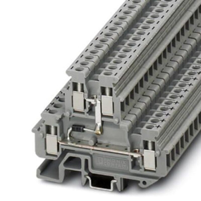 Phoenix Contact MBKKB Series Grey Feed Through Terminal Block, Double-Level, Screw Termination