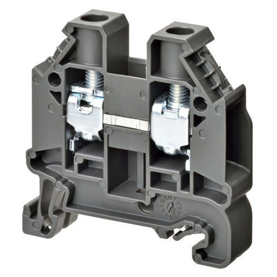 Omron XW5T Series Grey Feed Through Terminal Block, 1-Level, Screw Termination