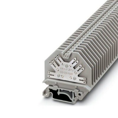 Phoenix Contact UHK 4-FS/FS(12-2.8-0.8) Series Grey Feed Through Terminal Block, 0.5mm², 1-Level, Spade Termination