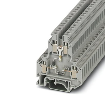 Phoenix Contact UKK 5-2DIO/UL-O/UL-UR Series Grey Component Terminal Block, 4mm², 2-Level, Screw Termination