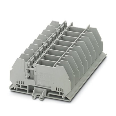 Phoenix Contact RBO 5-T-F-B Series Grey Test Disconnect Terminal Block, 10mm², 1-Level, Bolt Termination