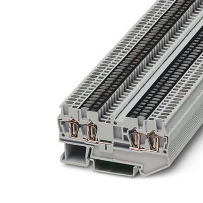 Phoenix Contact ST 1.5-QUATTRO-U Series Grey Feed Through Terminal Block, 1.5mm², 1-Level, Spring Cage Termination