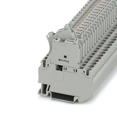 Phoenix Contact ST 4-HESI (5X20)GY/GY Series Grey Modular Terminal Block, 4mm², 1-Level, Screw Termination