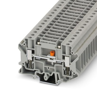 Phoenix Contact USST 6-T/SB-P Series Grey Test Disconnect Terminal Block, 6mm², 1-Level, Screw Termination