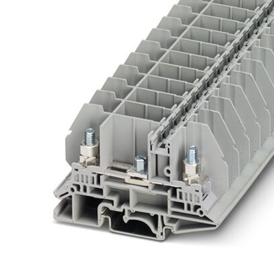 Phoenix Contact RBO 5-T-B-HEX Series Grey Test Disconnect Terminal Block, 10mm², 1-Level, Bolt Termination