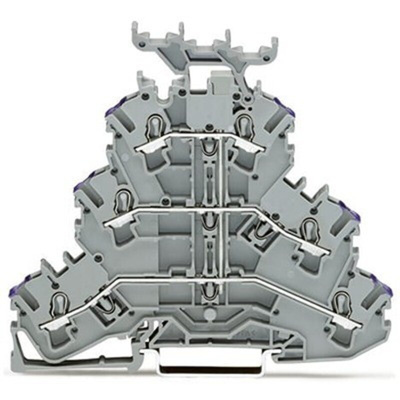 Wago TOPJOB S Series Grey Multi Level Terminal Block, 2.5mm², 3-Level, Push In Termination, ATEX, CSA, IECEx