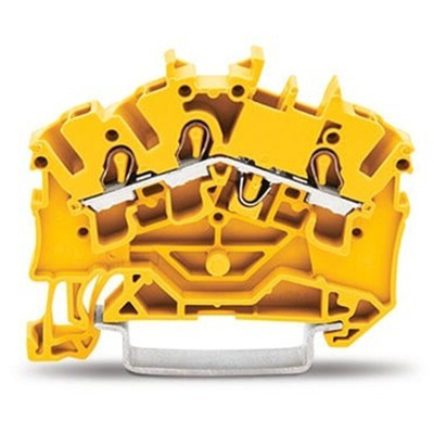 Wago TOPJOB S Series Yellow DIN Rail Terminal Block, 2.5mm², 1-Level, Push In Termination, ATEX, CSA, IECEx