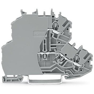 Wago TOPJOB S Series Grey DIN Rail Terminal Block, 1mm², 2-Level, Push-In Cage Clamp Termination, ATEX, EAC Ex, IECEx