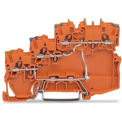 Wago TOPJOB S Series Orange DIN Rail Terminal Block, 1mm², 3-Level, Push-In Cage Clamp Termination