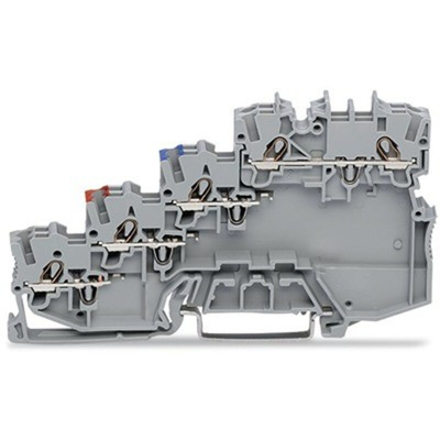 Wago TOPJOB S Series Grey DIN Rail Terminal Block, 1mm², 4-Level, Push-In Cage Clamp Termination
