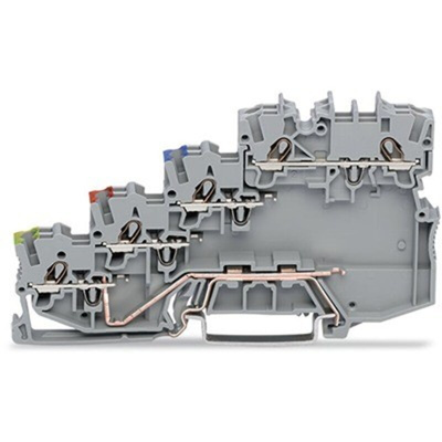 Wago TOPJOB S Series Grey DIN Rail Terminal Block, 1mm², 4-Level, Push-In Cage Clamp Termination