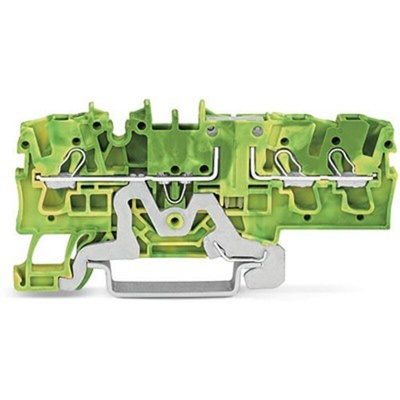 Wago TOPJOB S Series Green, Yellow Earth Terminal Block, 2.5mm², 1-Level, Push In Termination, ATEX, CSA, IECEx