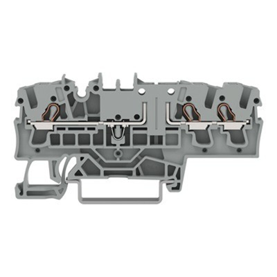 Wago TOPJOB S Series Grey DIN Rail Terminal Block, 2.5mm², 1-Level, Push In Termination, ATEX, CSA, IECEx