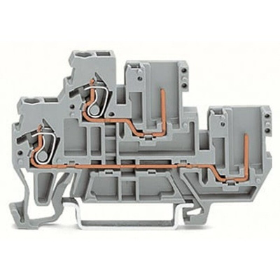 Wago 870 Series Grey Terminal Block, 2.5mm², 2-Level, Cage Clamp Termination