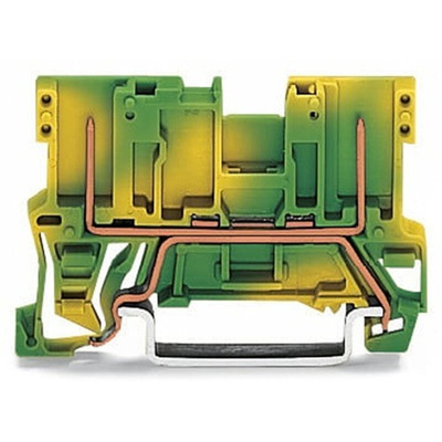 Wago 769 Series Green, Yellow Carrier Terminal Block, 1-Level, Wire Termination, CSA