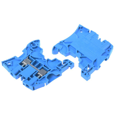 Entrelec ZS4 Series Blue Feed Through Terminal Block, 4mm², Double-Level, Screw Termination, ATEX