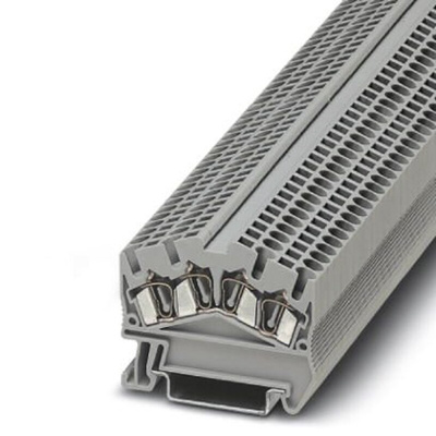 Phoenix Contact STS 2.5-QUATTRO Series Grey DIN Rail Terminal Block, Single-Level, Spring Clamp Termination